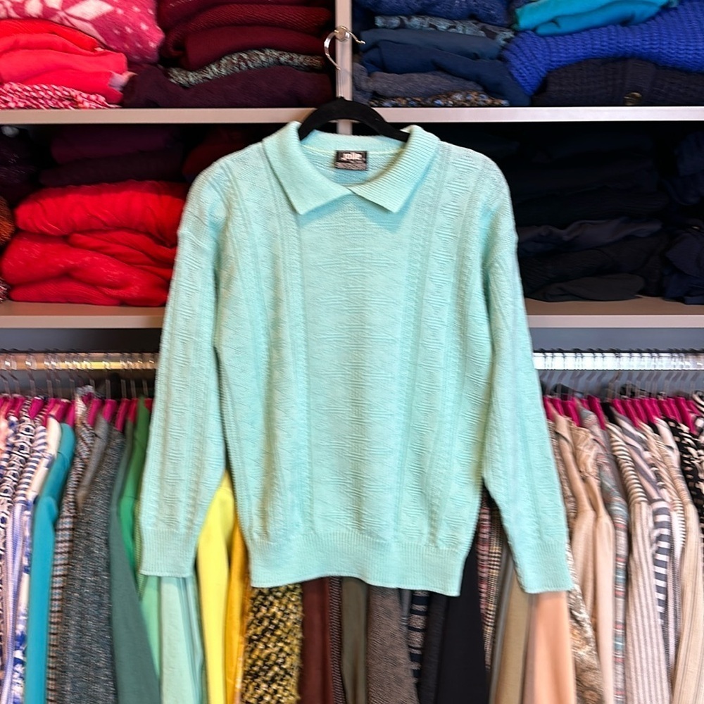 Vintage Jolie mint colored long sleeve sweater size M